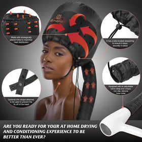 Amzpic bonnet interior close-up displaying soft lining that protects hair and retains heat
