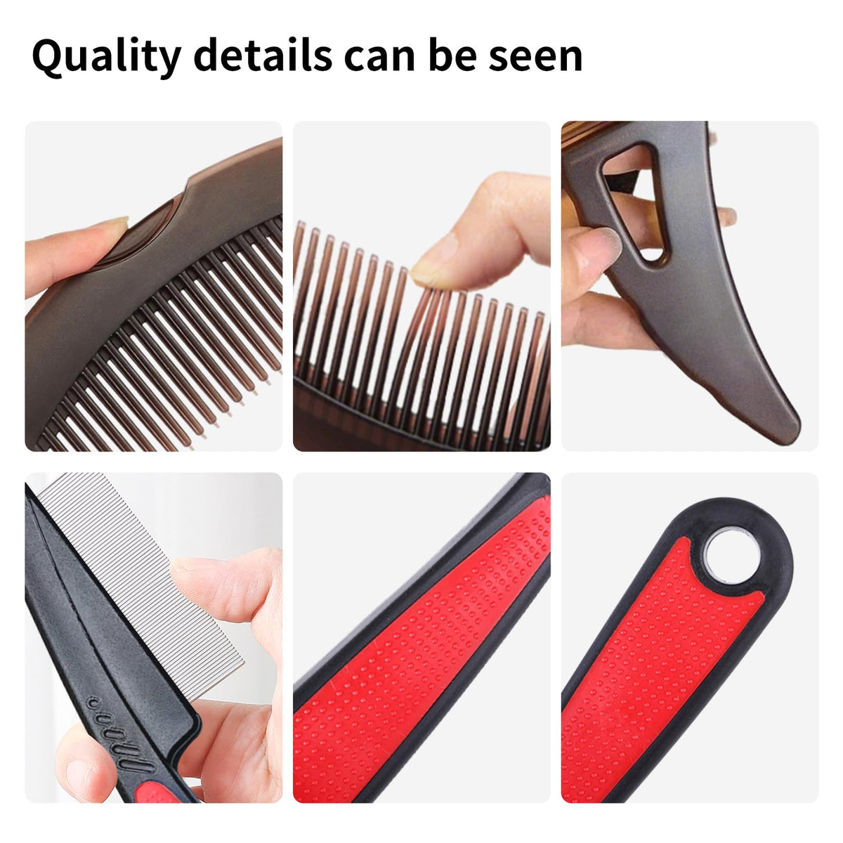 AMZWISH wide-tooth ABS comb detail showing smooth teeth that prevent breakage