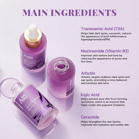 ANAI RUI ingredient label showing TXA, niacinamide and kojic acid