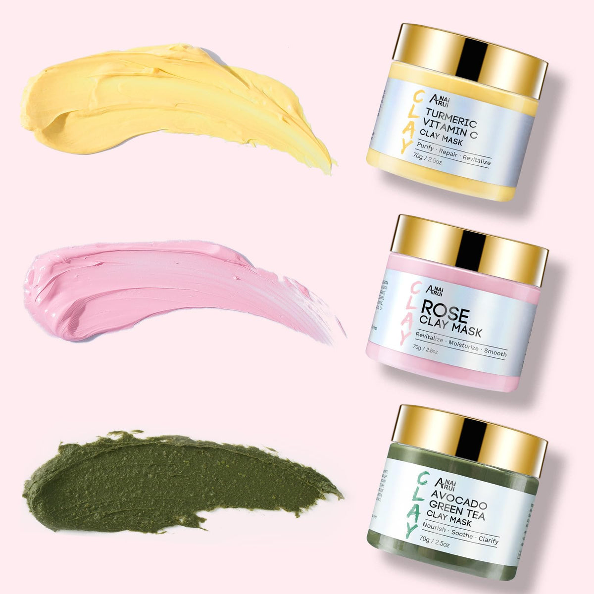 ANAI RUI mask applied to face indicating easy at-home spa use