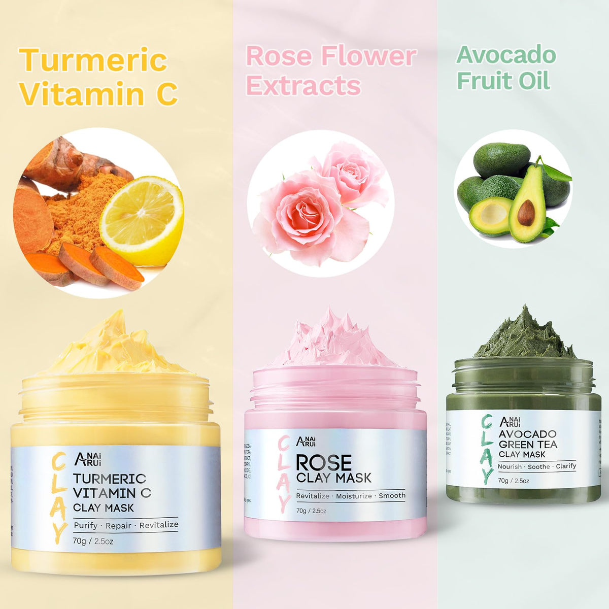 ANAI RUI turmeric clay close-up texture for brightening benefit