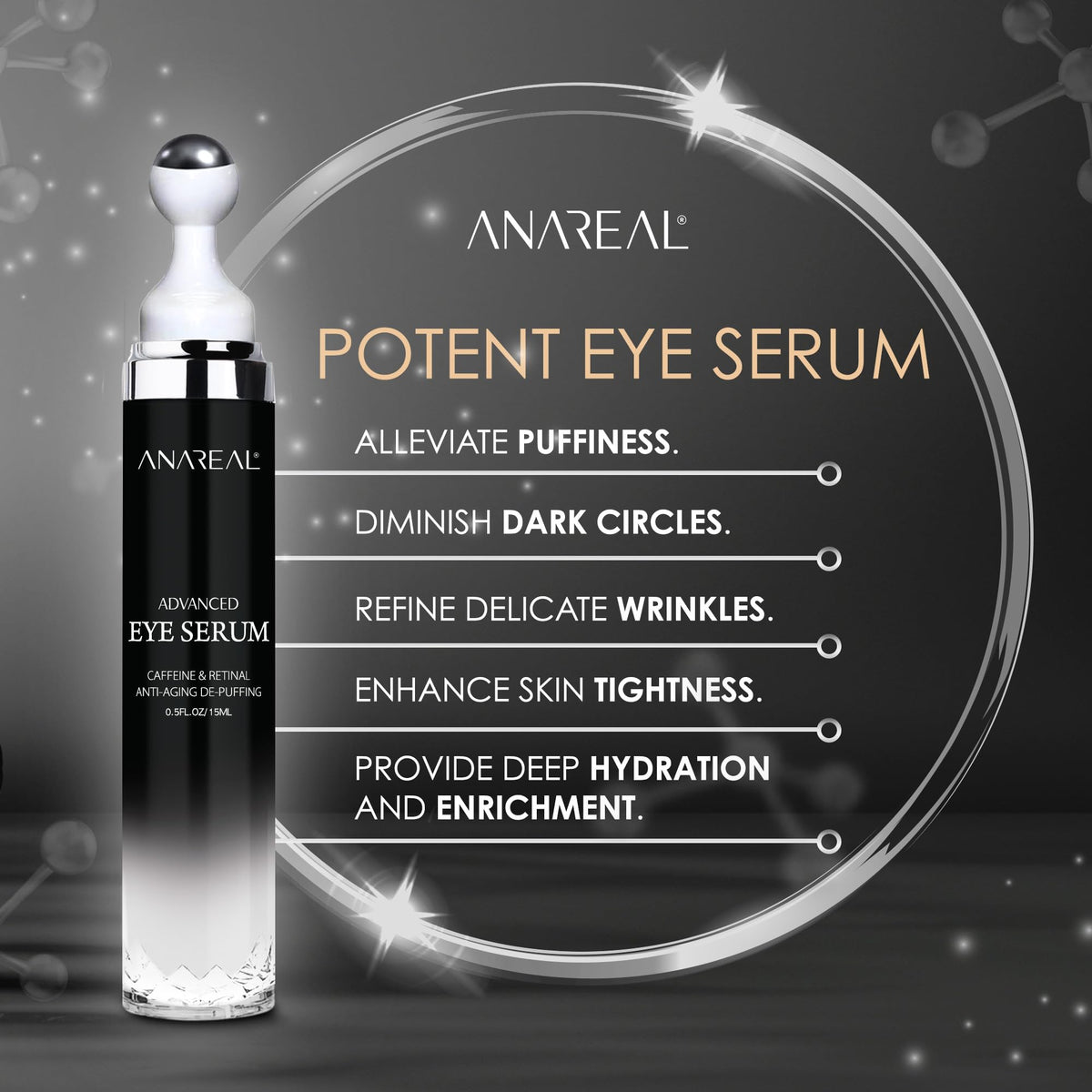 ANAREAL serum texture droplet showing lightweight hydration benefit