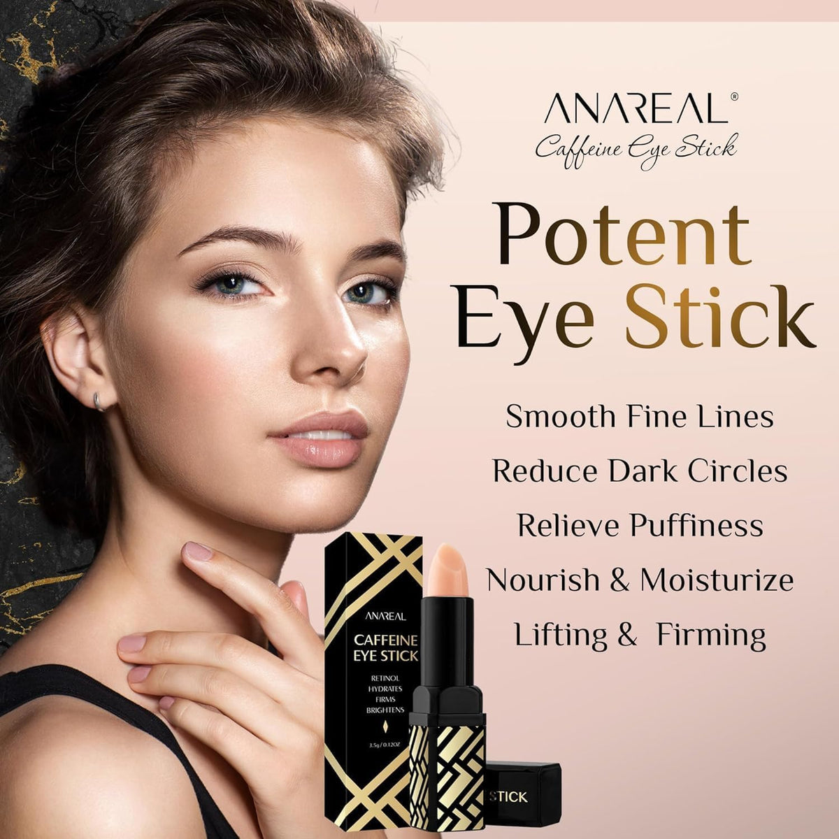 ANAREAL close-up of balm tip texture for smooth glide and hydration
