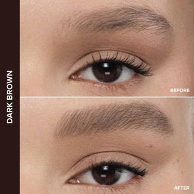Anastasia Beverly Hills before and after brows showing lifted, defined result