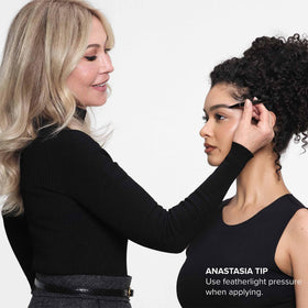 Anastasia Beverly Hills medium brown swatch card showing accurate color payoff