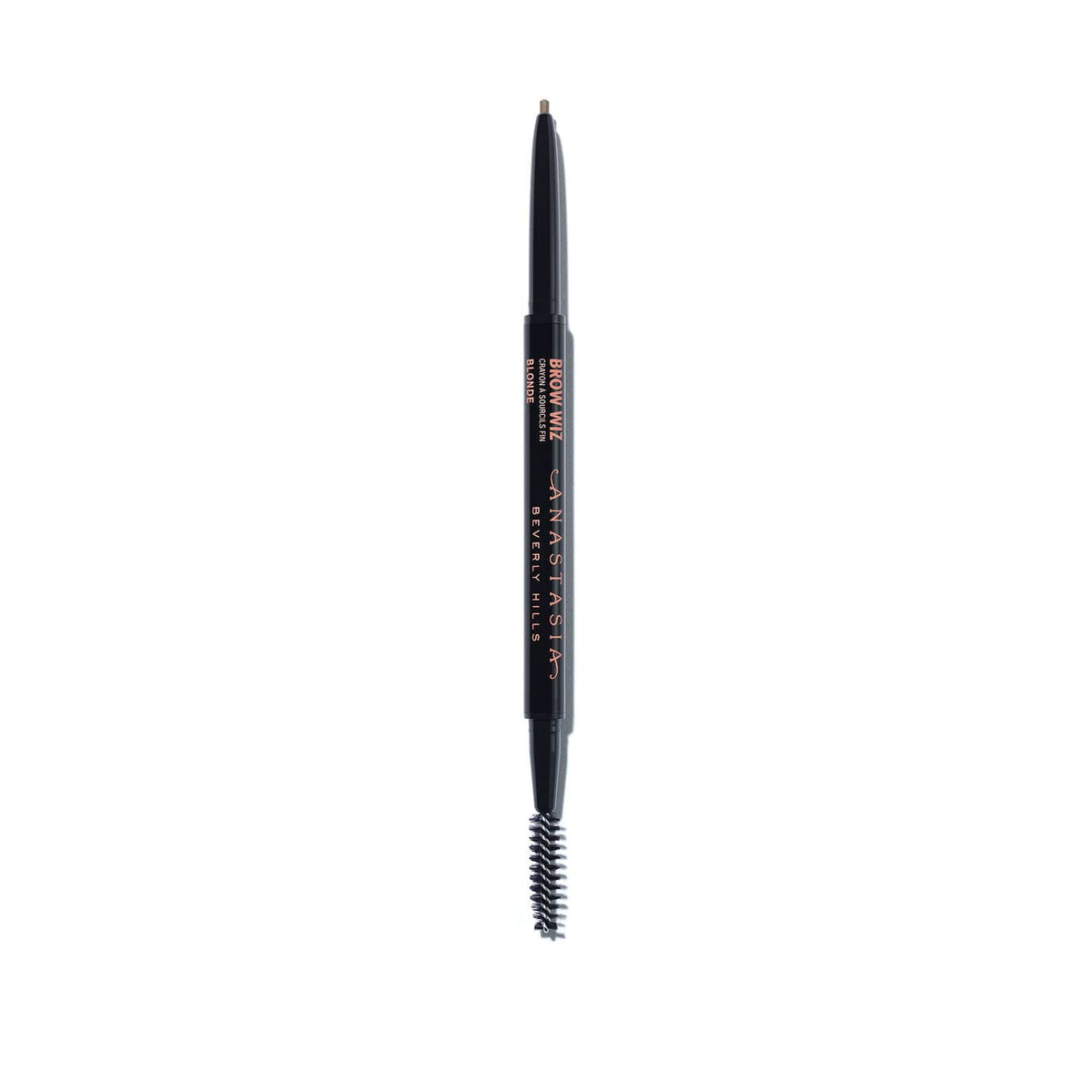 Anastasia Beverly Hills Brow Wiz front view showing sleek pencil and cap for travel convenience