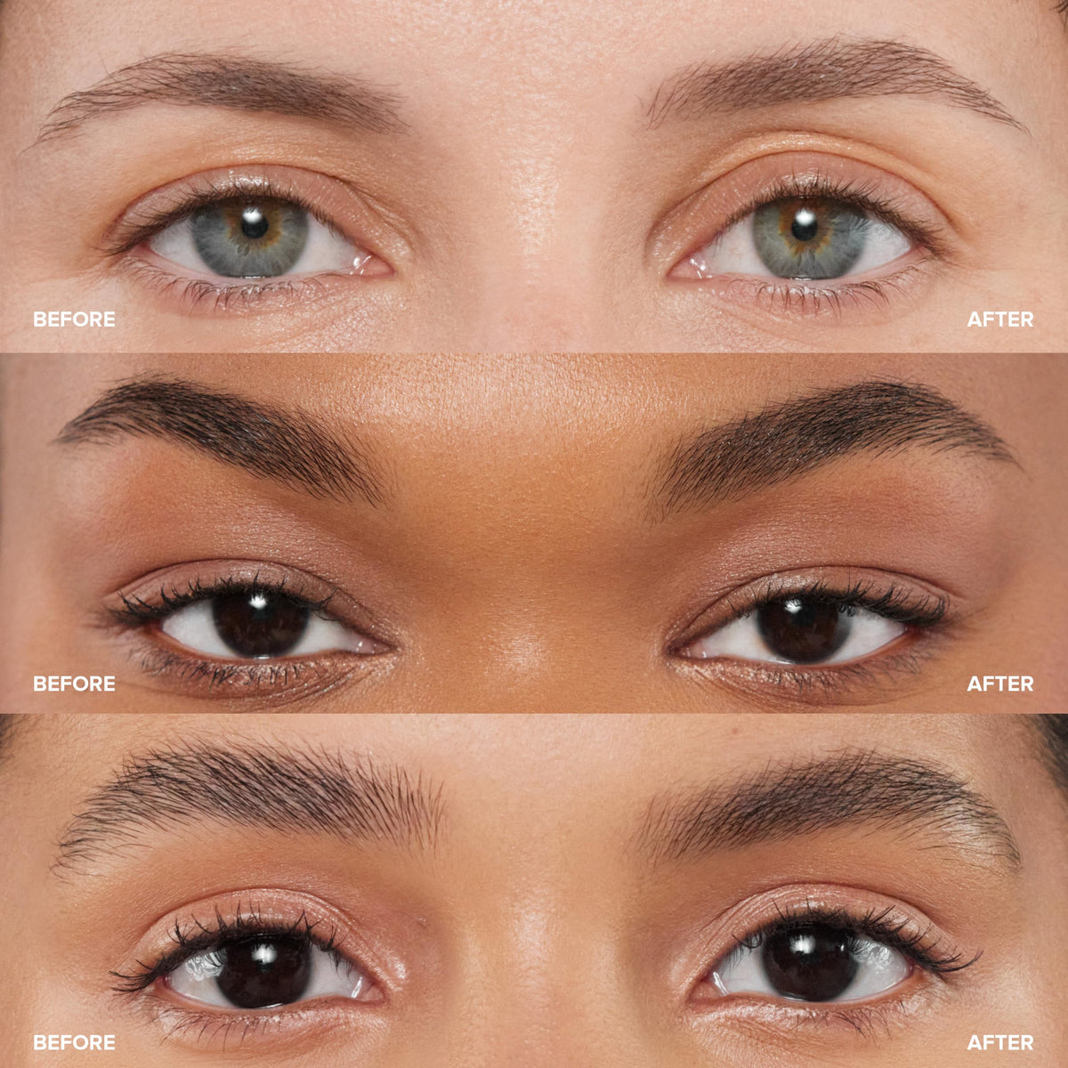 Anastasia Beverly Hills gel layered over brow pomade showing hold without color change