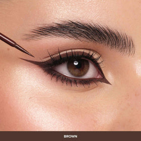 Anastasia Beverly Hills eyeliner applied on eye showing clean wing definition