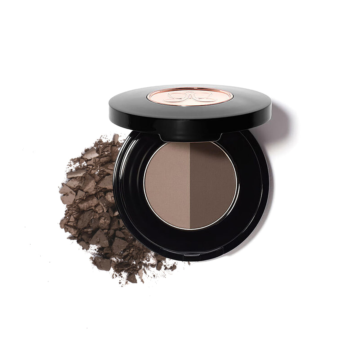 Anastasia Beverly Hills compact front view showing sleek travel-friendly design and mirrored lid benefit