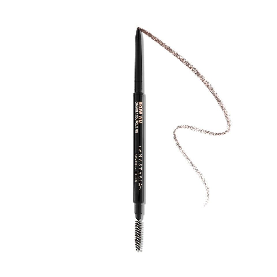 Anastasia Beverly Hills Brow Wiz front packaging shows clean branding and Auburn shade benefits