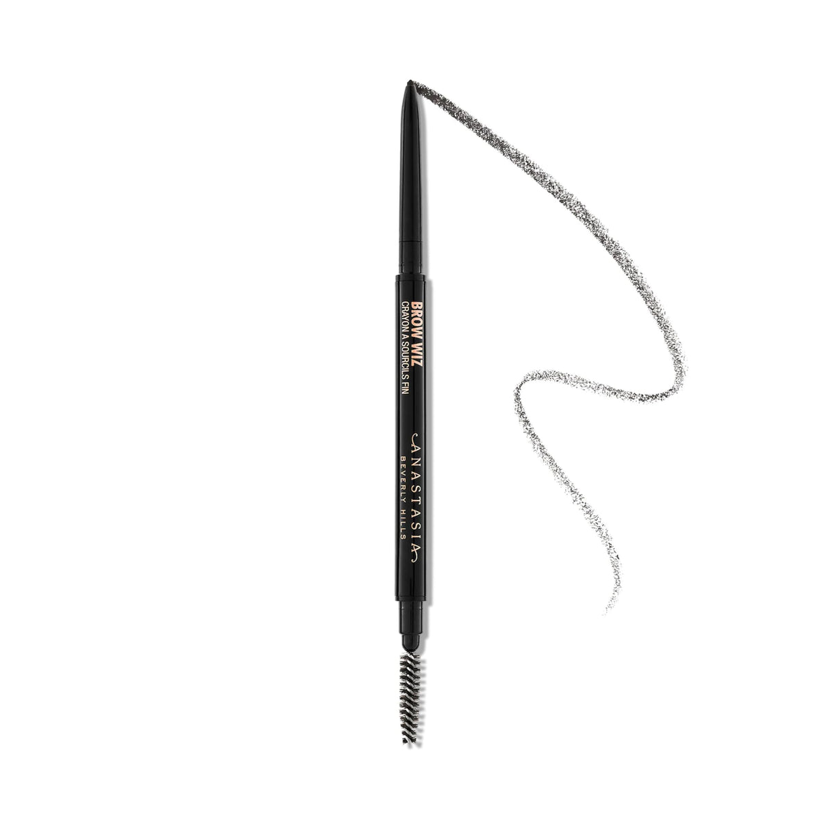 Anastasia Brow Wiz front view showing slim retractable pencil and cap, easy precision