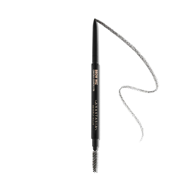 Anastasia Brow Wiz front view showing slim retractable pencil and cap, easy precision