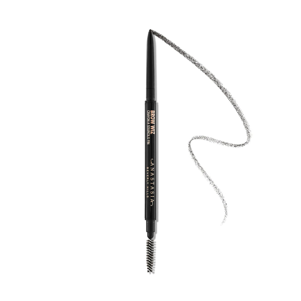 Anastasia Brow Wiz front view showing slim retractable pencil and cap, easy precision