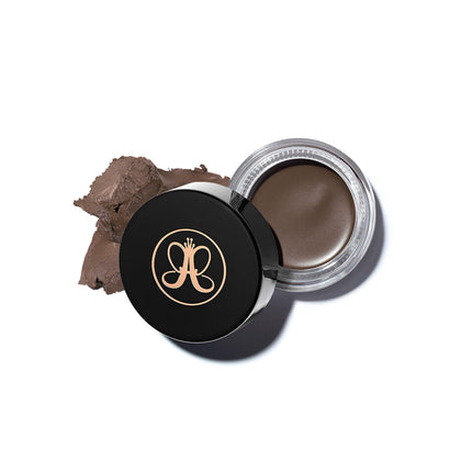 Anastasia Beverly Hills jar front showing medium brown shade and clear label for easy identification