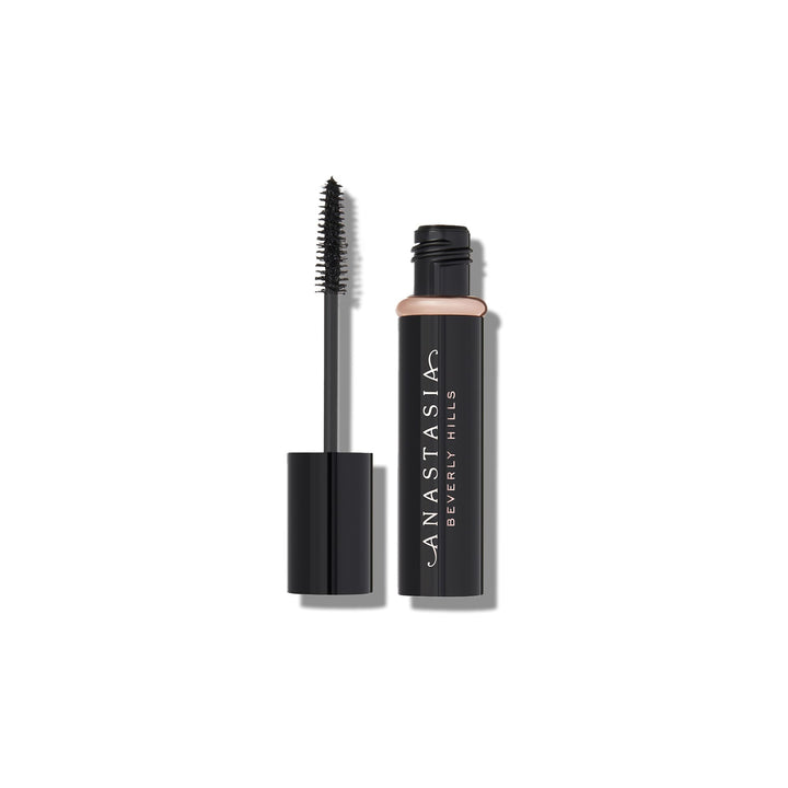 Anastasia Beverly Hills front packaging showing compact travel mascara benefits