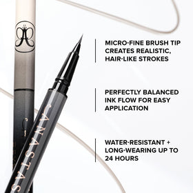 Anastasia Beverly Hills dark brown ink swatches demonstrating true-to-shade payoff