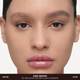 Anastasia Beverly Hills pen in hand applying strokes for controlled, natural brows