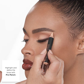 Anastasia Beverly Hills Pro Pencil in hand to show size and easy grip for controlled application