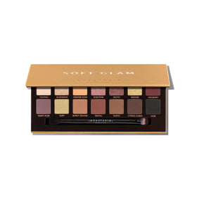 Anastasia Beverly Hills palette open showing 14 neutral shades and mirror, versatile everyday wear