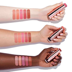 Anastasia Beverly Hills stick blush in use on cheek demonstrating quick natural glow