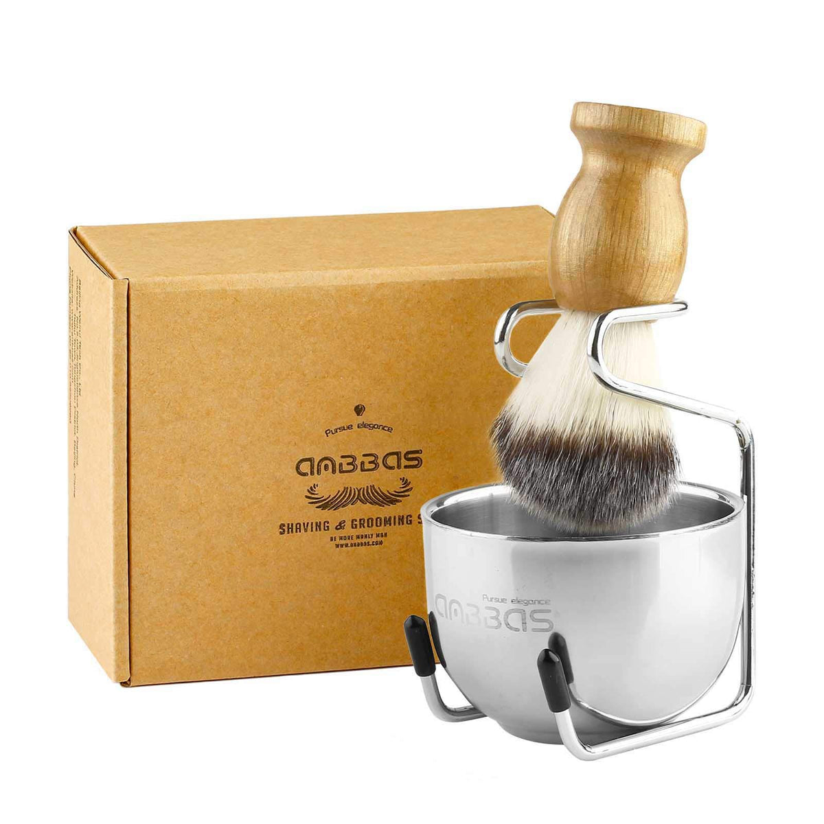Anbbas shaving set on bathroom counter for organized grooming