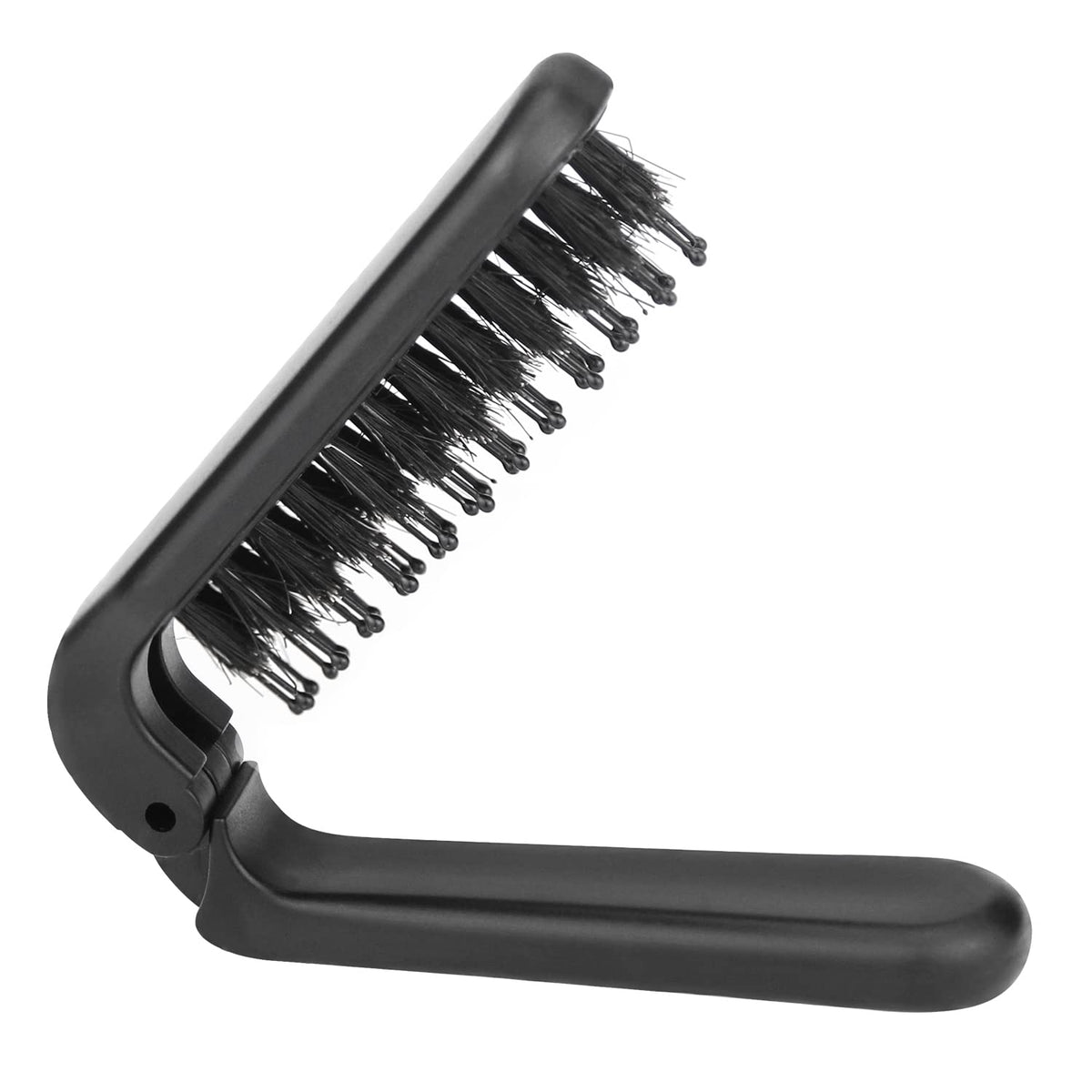 Ancable folded brush front view showing compact travel-ready design
