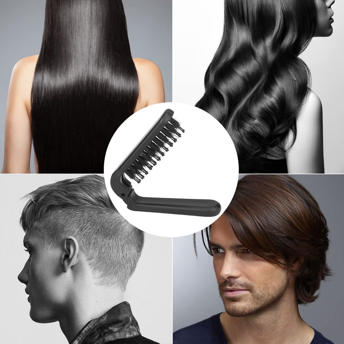 Ancable brush on travel table demonstrating quick on-the-go grooming