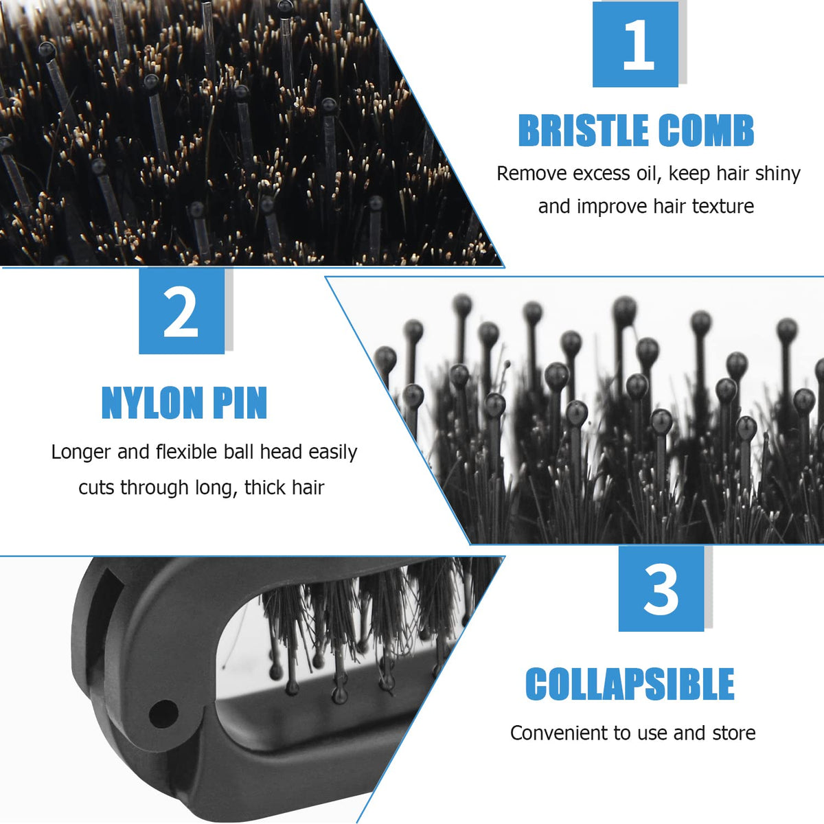 Ancable open brush full profile demonstrating ergonomic handle and bristles