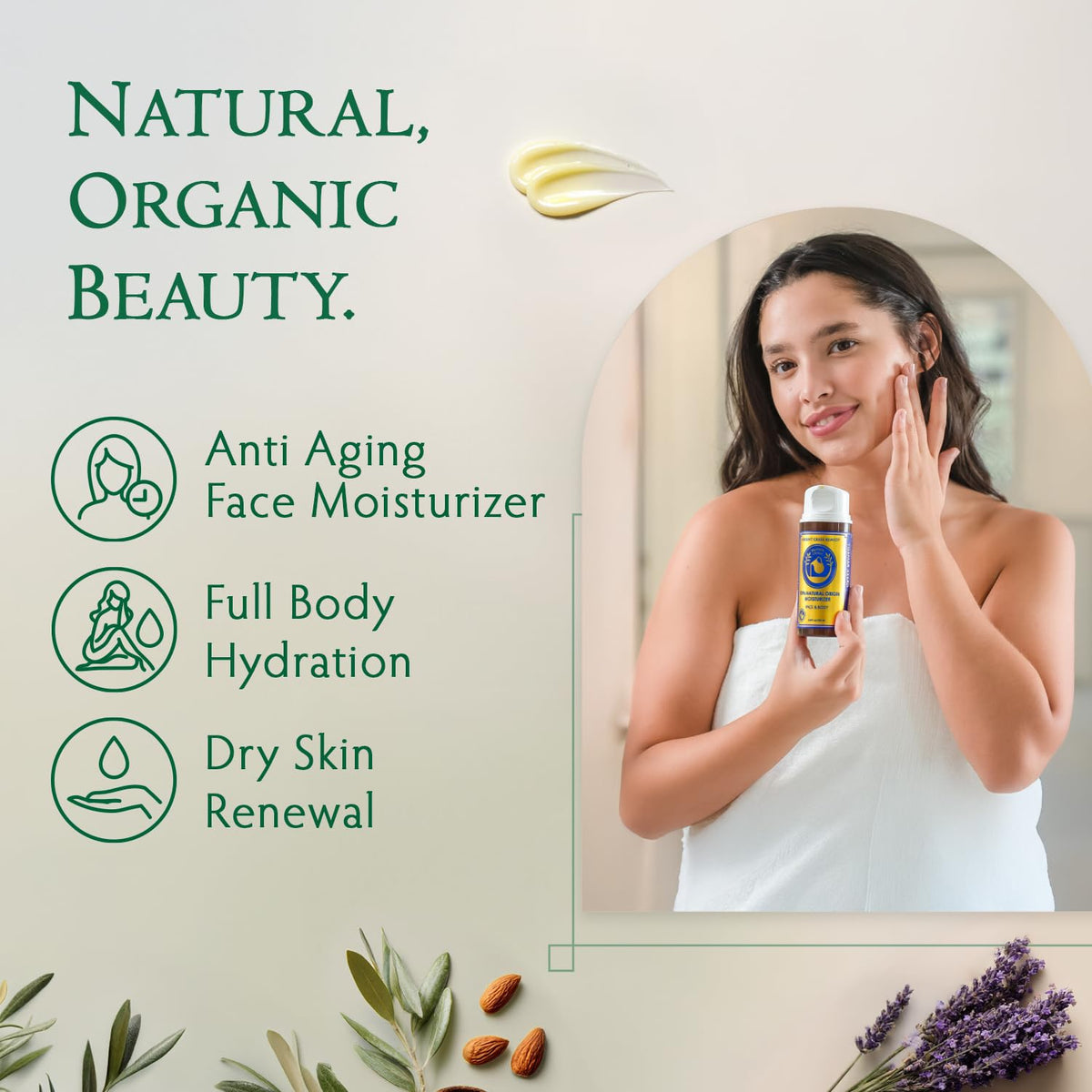 Ancient Greek Remedy cream texture closeup highlighting smooth absorption