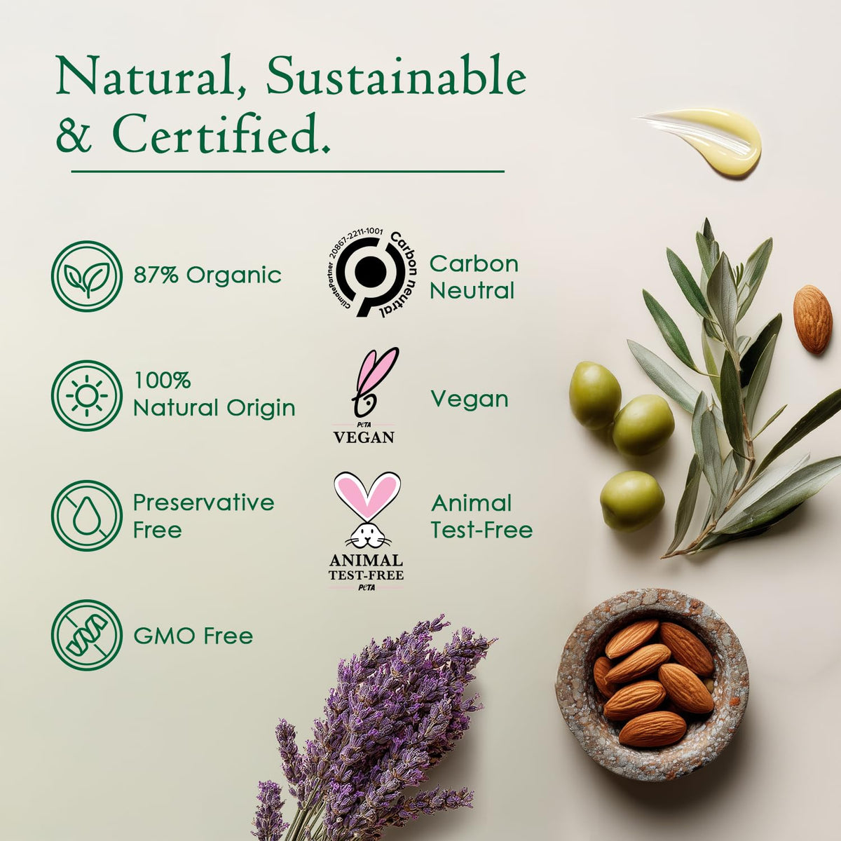 Ancient Greek Remedy label detail showing ingredient list and certifications