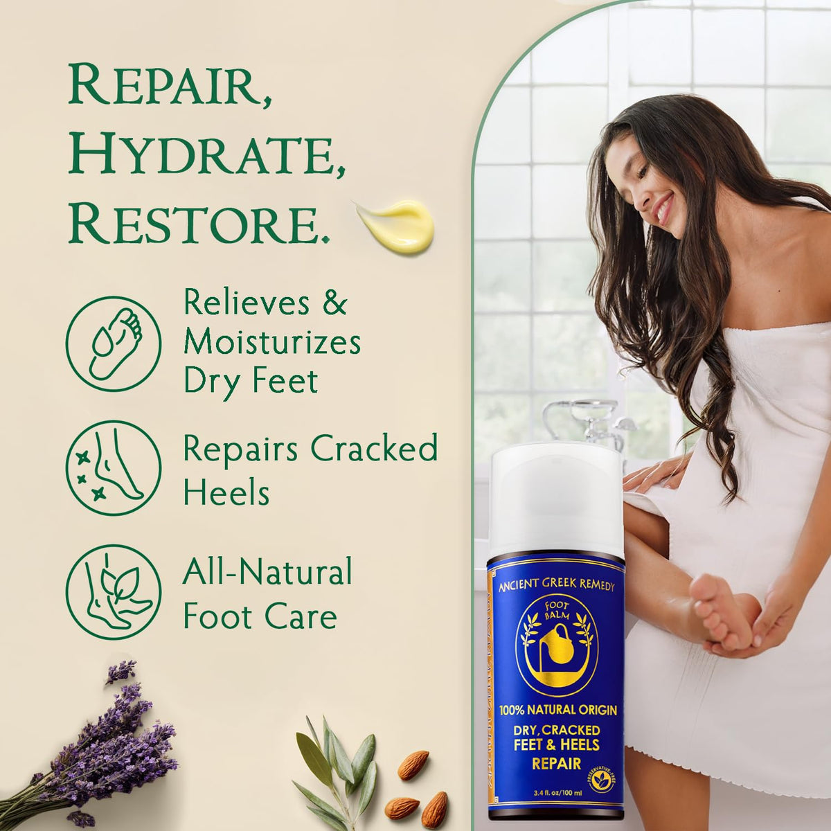 Ancient Greek Remedy open tin showing rich balm texture for deep hydration