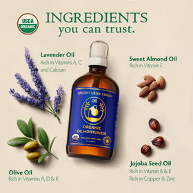 Ancient Greek Remedy applied on forearm showing skin smoothing and hydration benefit