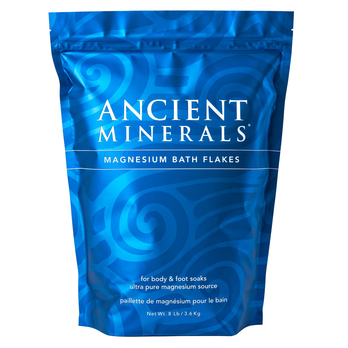 Ancient Minerals front packaging showing 8 lb bag and product clarity