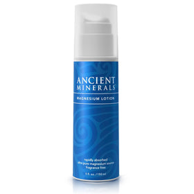 Ancient Minerals front packaging showing 5oz pump bottle and clear label for easy identification and travel convenience