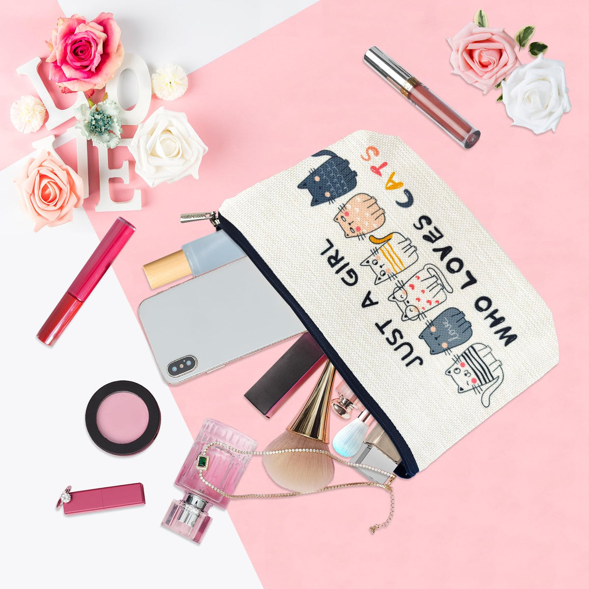 ancpeany pouch on vanity illustrating stylish accessory for daily use