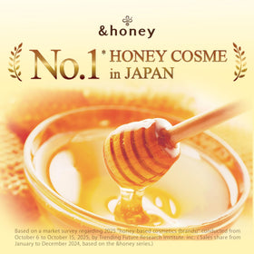 &Honey shampoo pump close-up highlighting rose scent and gentle dispensing