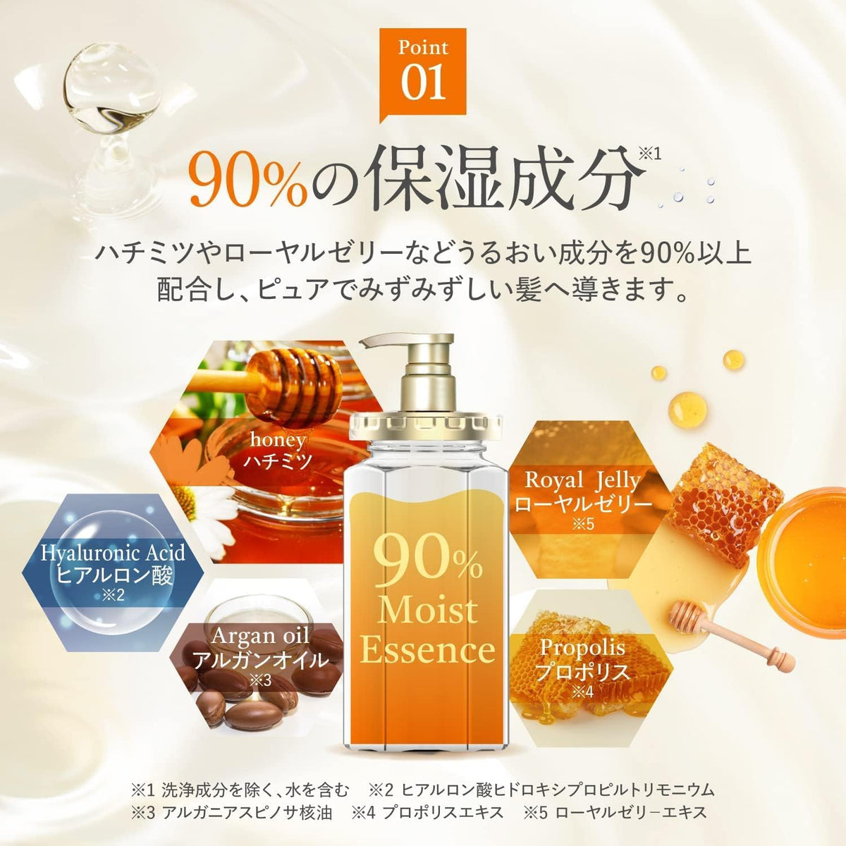 & Honey size comparison beside hand showing jar capacity and travel-friendly benefit