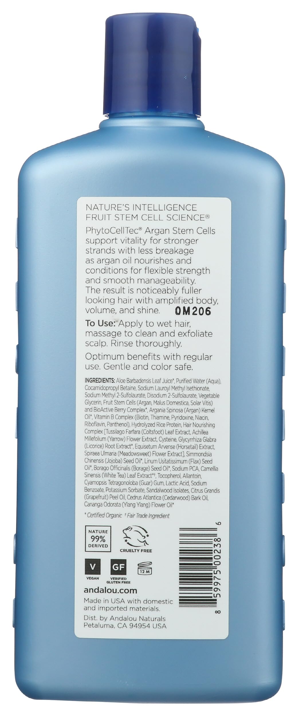 Andalou Naturals close-up pump dispensing shampoo for easy use