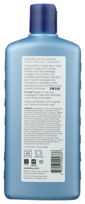 Andalou Naturals close-up pump dispensing shampoo for easy use