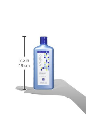Andalou Naturals shampoo lather on hand showing gentle cleansing action