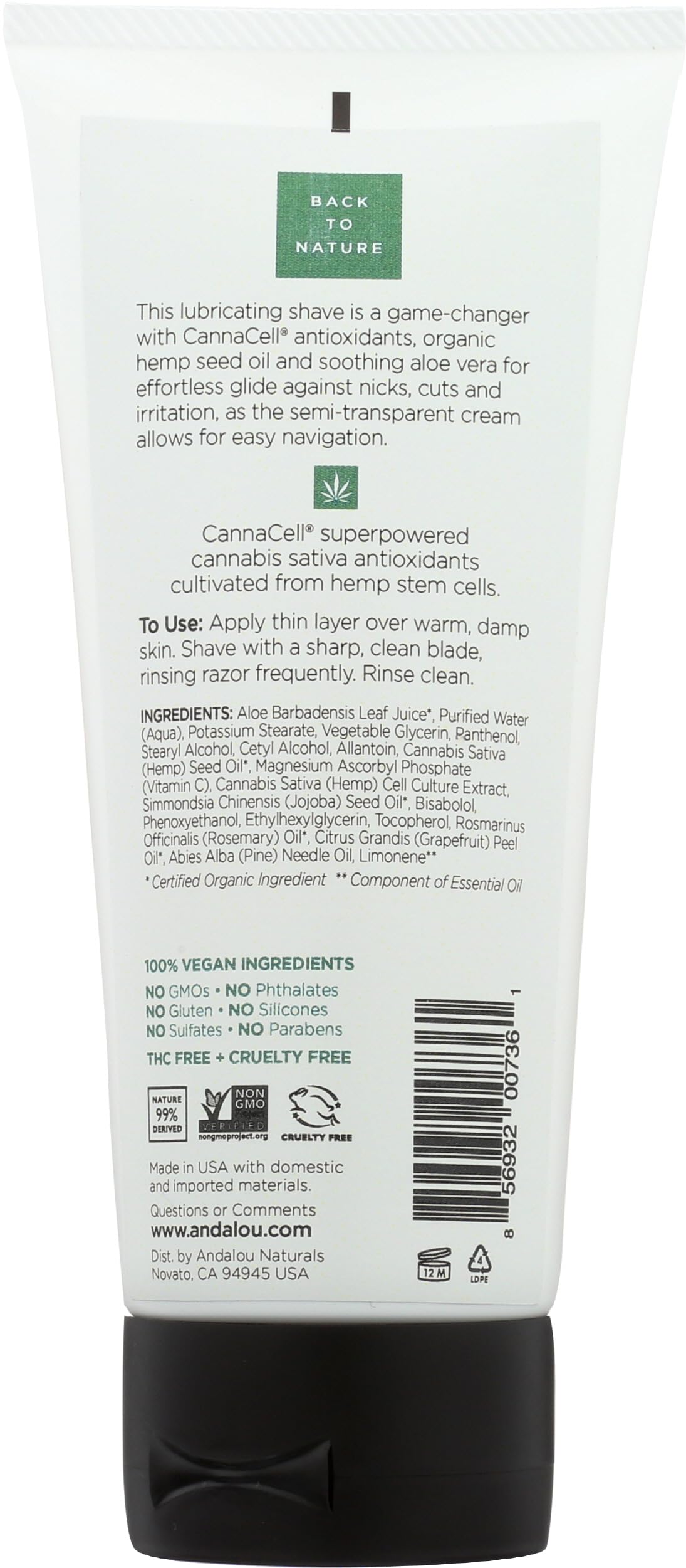 Andalou Naturals close-up texture demonstrating smooth glide benefit