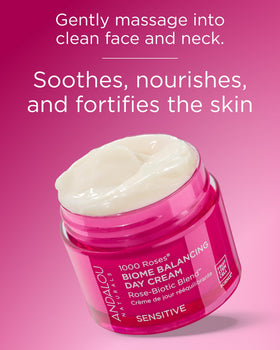 Andalou Naturals cream being applied on hand showing quick absorption