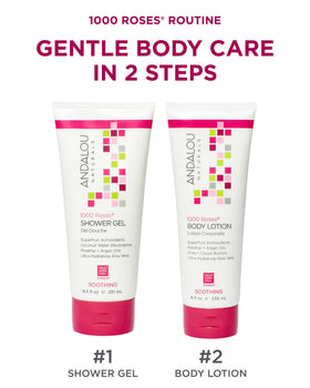 Andalou Naturals close-up of rosehip and argan ingredients highlighting natural nourishment