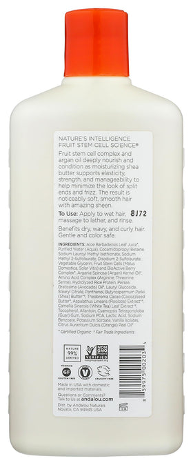 Andalou Naturals back label with ingredients and usage guidance
