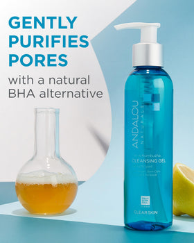 Andalou Naturals cleanser staged on bathroom counter for daily routine