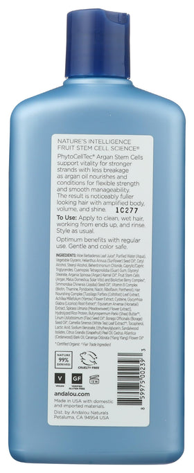 Andalou Naturals creamy conditioner texture dispensing from bottle for smooth application
