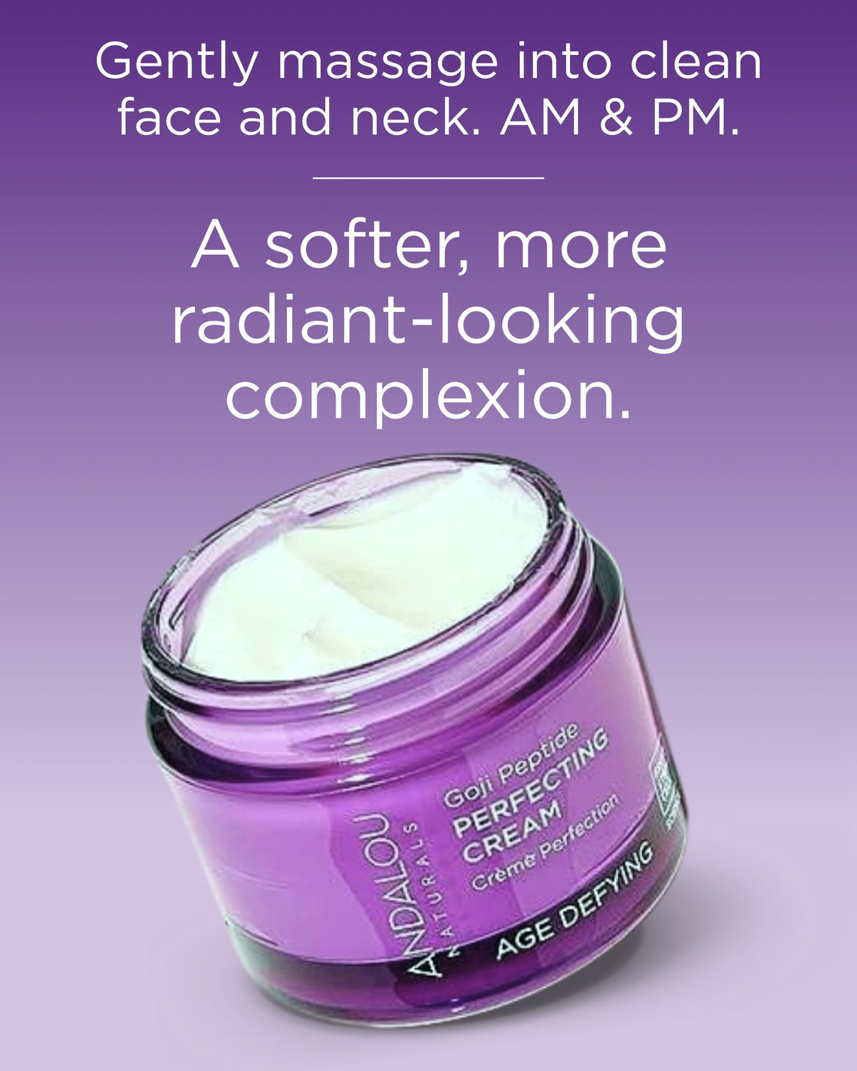 Andalou Naturals cream being applied to hand demonstrating lightweight absorption