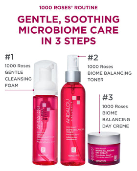 Andalou Naturals foam lather on hand demonstrating gentle removal