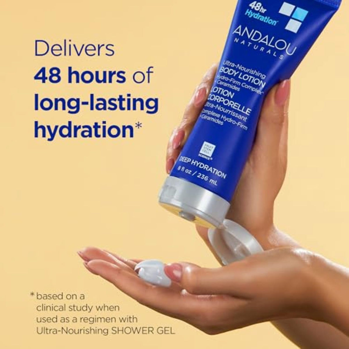 Andalou Naturals hyaluronic and ceramides ingredient display for barrier support
