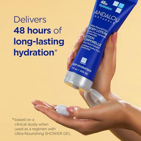 Andalou Naturals hyaluronic and ceramides ingredient display for barrier support